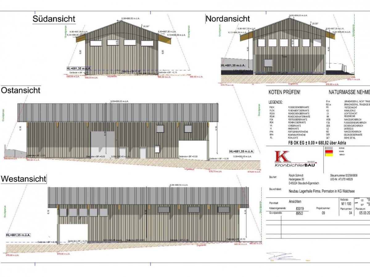 Neubau einer Lagerhalle mit Büro in Durchholzen/Walchsee für PERMATON Tirol